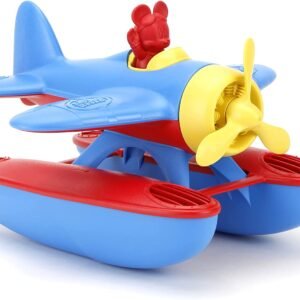 Mickey Mouse Seaplane, Blue/Red - Pretend Play, Motor Skills, Kids Bath Toy Floating Vehicle.